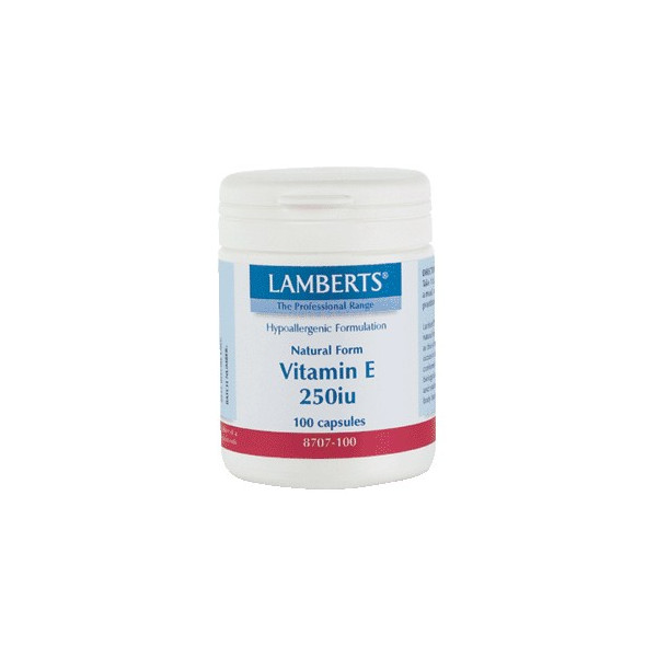 Comprar online VITAMINA E NATURAL 250 UI 100 CAP LAMBERTS - Coliseum