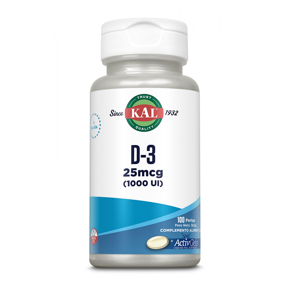 Comprar VITAMINA D 1000 UI 100 CAP KAL SOLARAY online - Coliseum