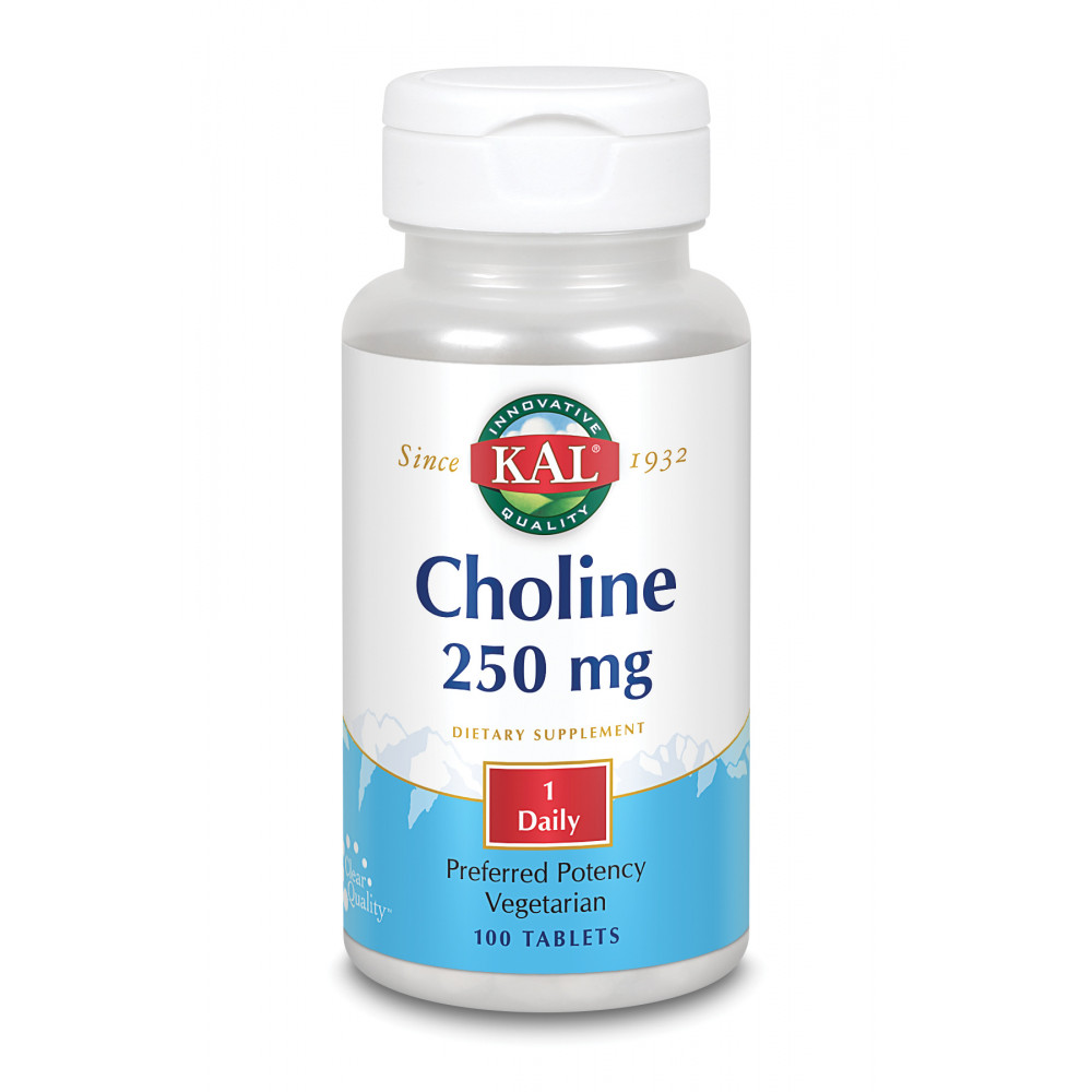 Comprar CHOLINE COLINA 250 MG 100 COMP KAL SOLARAY online - Coliseum