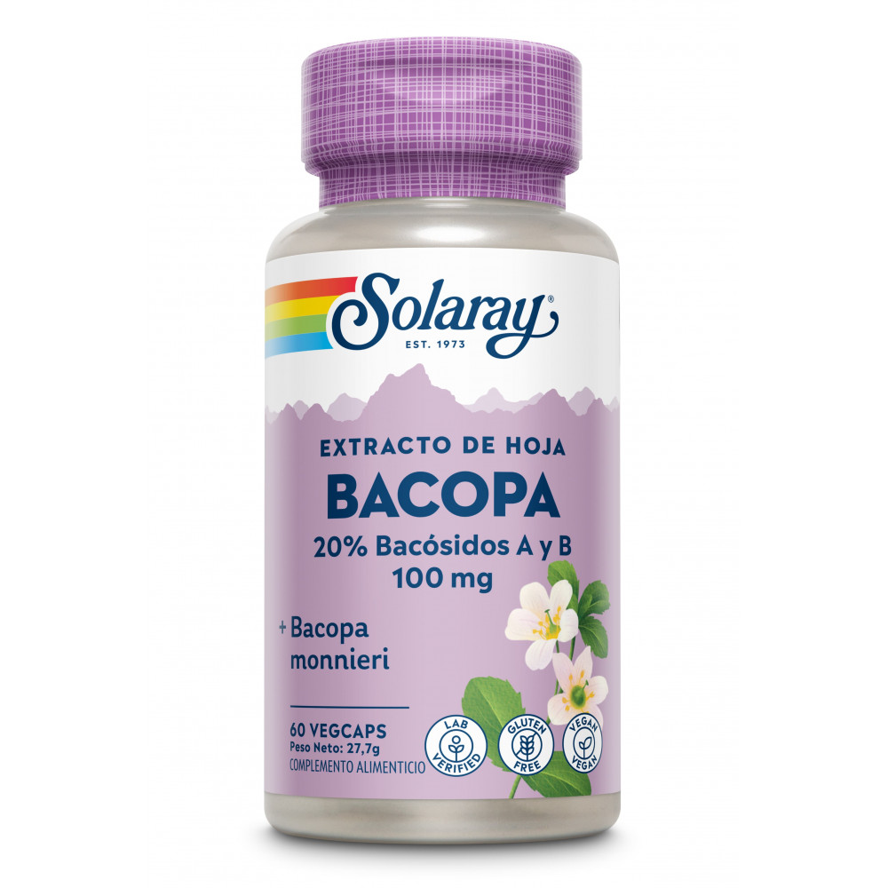 Comprar online BACOPA 100 MG 60 CAP SOLARAY - Farmacia Coliseum