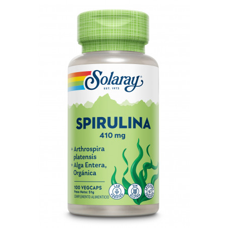 Comprar SPIRULINA 410 MG 100 CAP SOLARAY online - Farmacia Coliseum