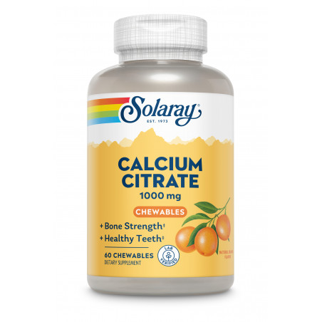 Comprar online CALCIO CITRATO 60 COMP MASTICABLE SABOR NARANJA SOLARAY - Farmacia Coliseum