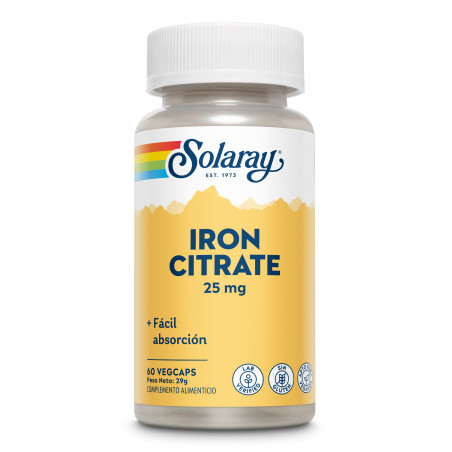 Comprar HIERRO CITRATO (IRON) 25 MG 60 CAP SOLARAY online-Coliseum