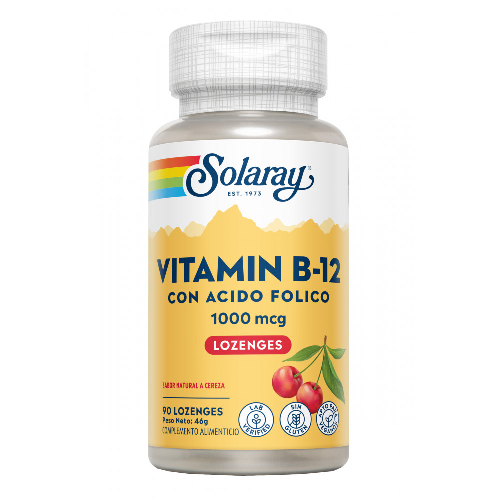 Comprar VITAMINA B-12 1000 MCG AC. FOLICO 400 MCG 90 CAP SOLARAY
