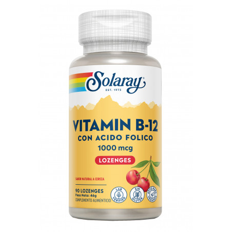Comprar VITAMINA B-12 1000 MCG AC. FOLICO 400 MCG 90 CAP SOLARAY