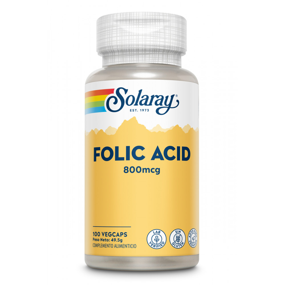 Comprar FOLIC ACID 800 MCG 100 CAP SOLARAY online - Farmacia Coliseum