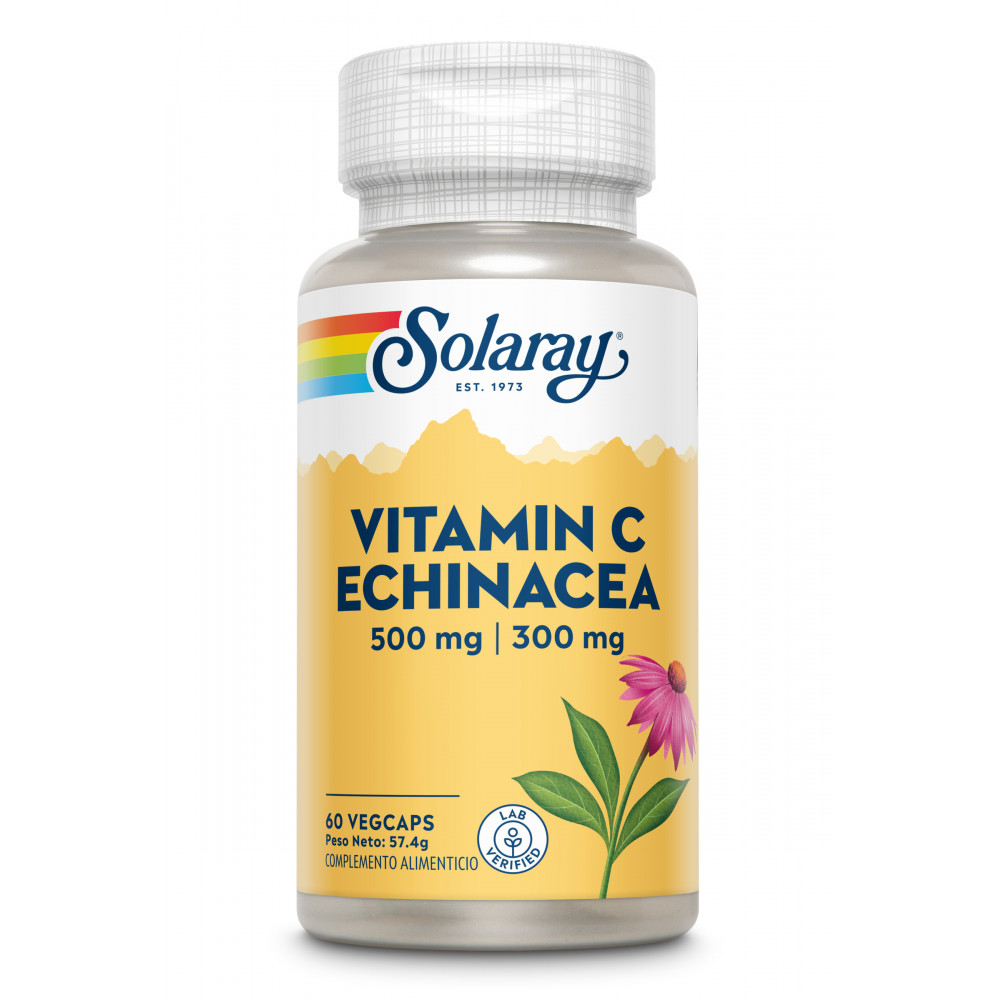Comprar online VITAMINA C 500MG & ECHINACEA  60 CAPS SOLARAY - Farmacia Coliseum