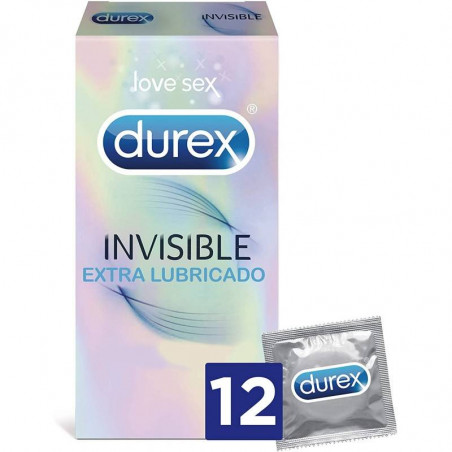 Comprar PRESERVATIVOS INVISIBLE EXTRA LUBRICADO 12 UNIDADES DUREX