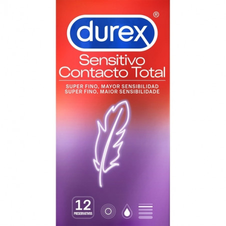 Comprar online PRESERVATIVOS CONTACTO TOTAL 12 UNIDADES DUREX