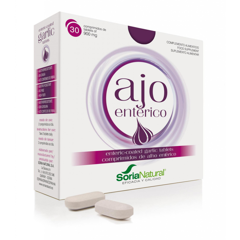 Comprar AJO ENTERICO 320 MG 30 COMP SORIA NATURAL online - Coliseum