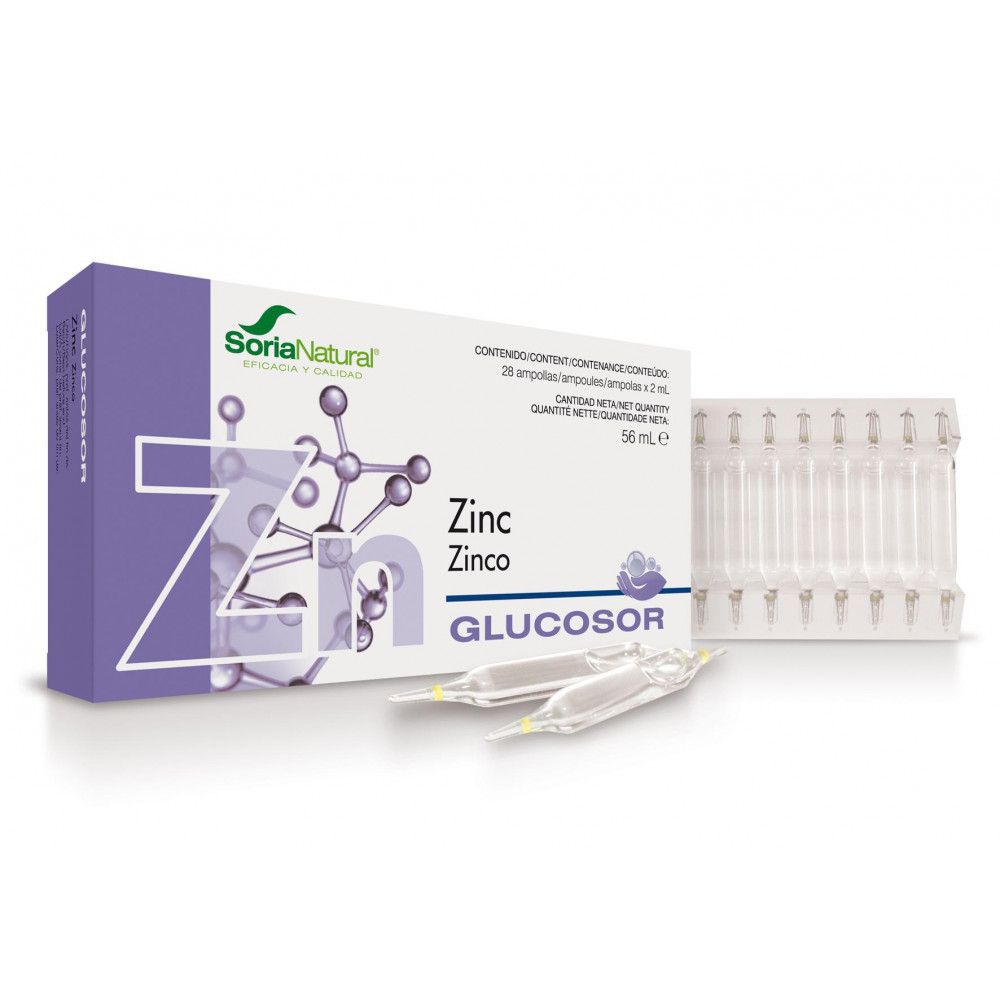 Comprar GLUCOSOR ZINC 28 AMP 2 CC SORIA NATURAL online - Coliseum