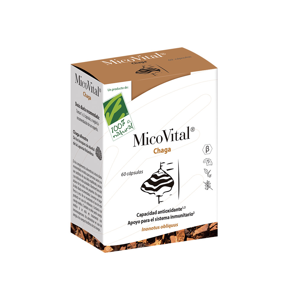 Comprar online CHAGA MICOVITAL 60 CAP CIEN POR CIEN NATURAL - Coliseum
