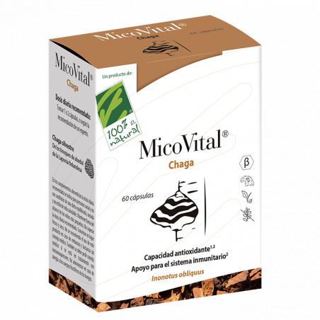 Comprar online CHAGA MICOVITAL 60 CAP CIEN POR CIEN NATURAL - Coliseum