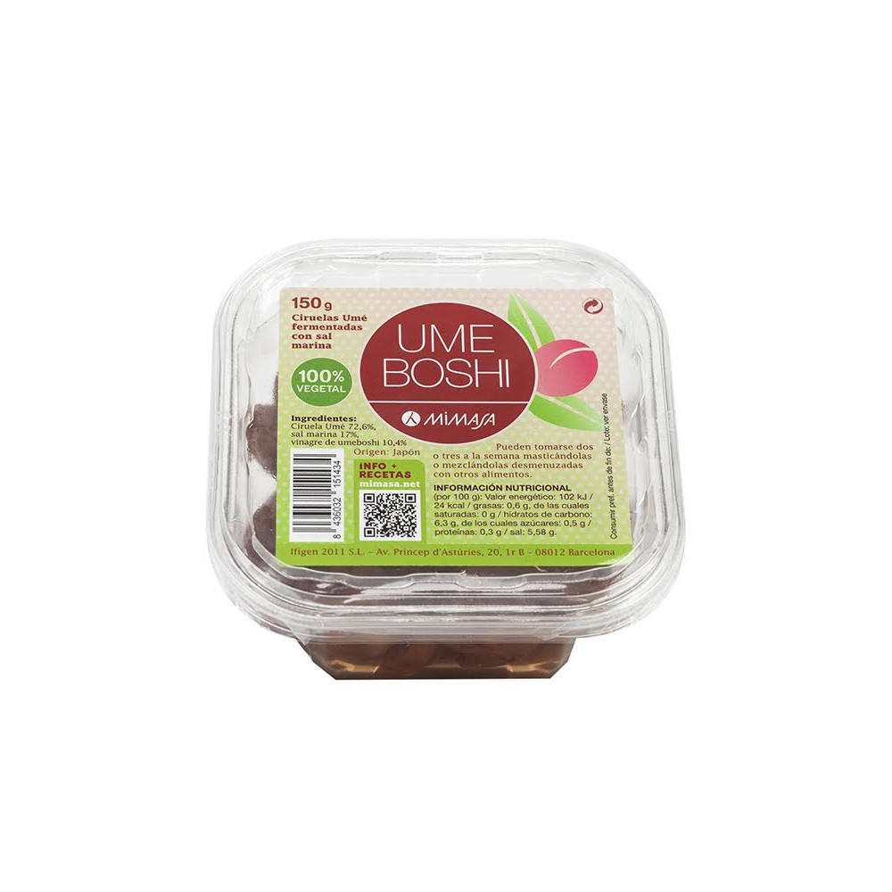 Comprar UMEBOSHI NATURAL CIRUELAS 150GR MIMASA online - Farmacia Coliseum