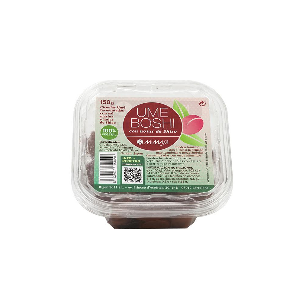 Comprar online UMEBOSHI CON SHISO 150 GR MIMASA IFIGEN - Farmacia Coliseum