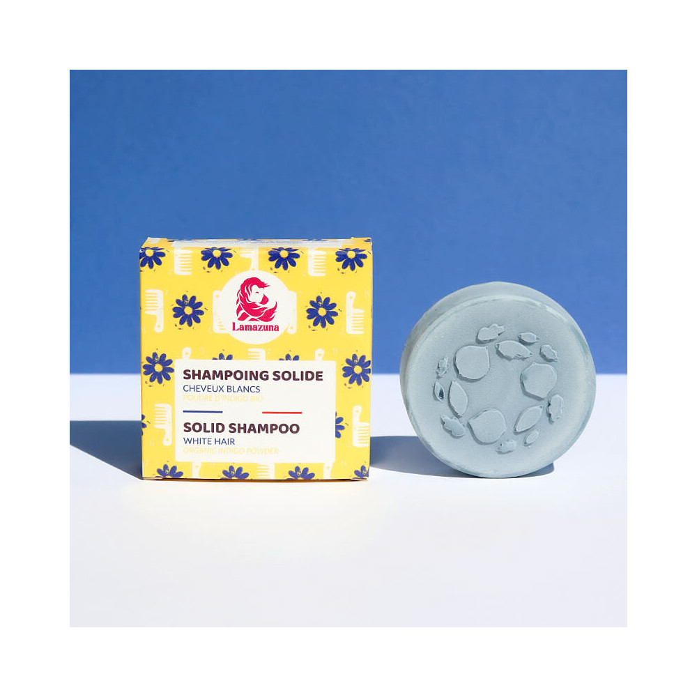 Comprar online CHAMPU SOLIDO CABELLOS BLANCOS INDIGO VEGAN LAMAZUNA
