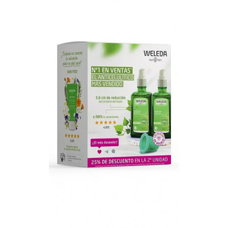 Comprar WELEDA ABEDUL PACK ANTICELULITICO 2 ACEITE ABEDUL + CELULICUP
