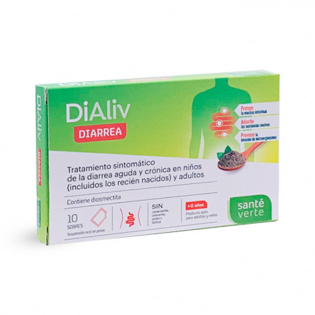 Comprar online DIALIV DIARREA 10 SOBRES SANTE VERTE - Farmacia Coliseum