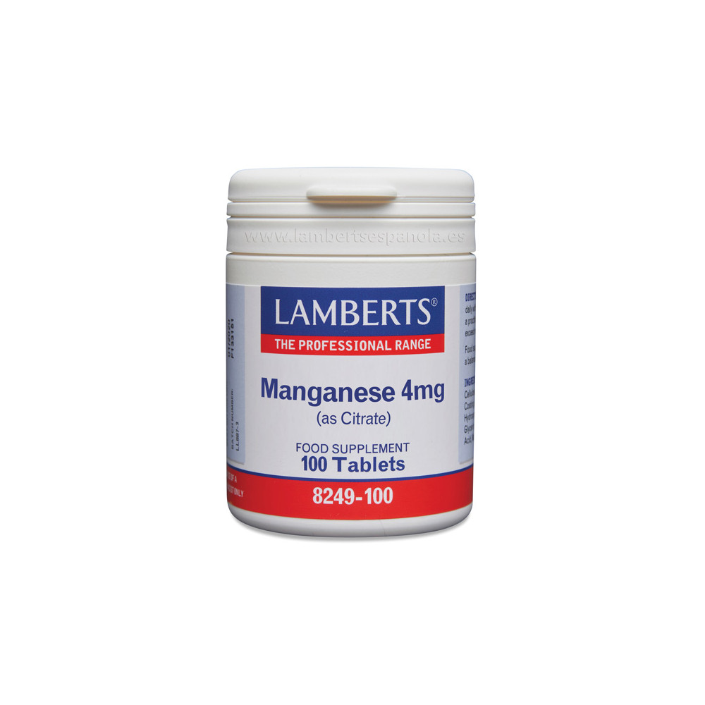 Comprar online MANGANESO CITRATO 4 MG 100 COMP LAMBERTS - Coliseum
