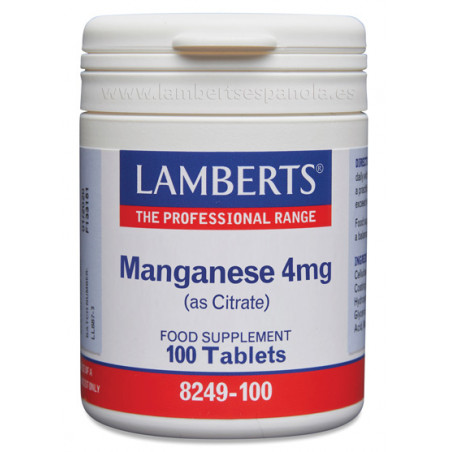 Comprar online MANGANESO CITRATO 4 MG 100 COMP LAMBERTS - Coliseum
