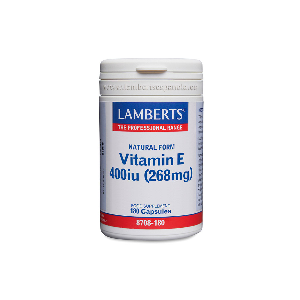 Comprar VITAMINA E NATURAL 400 UI 180 CAP LAMBERTS online - Coliseum