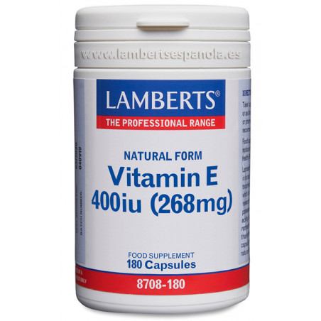 Comprar VITAMINA E NATURAL 400 UI 180 CAP LAMBERTS online - Coliseum