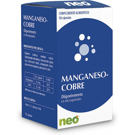 Comprar MANGANESO COBRE MICROGRANULOS PIDOLATO 50 CAP NEO online