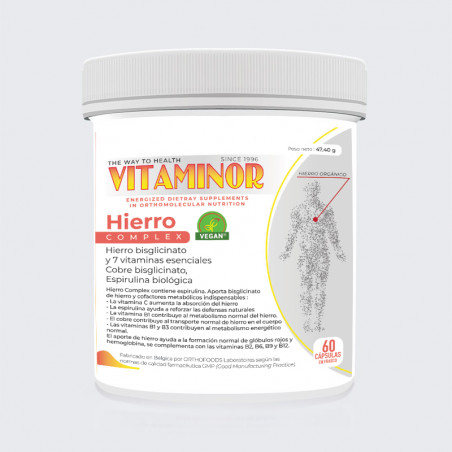 Comprar HIERRO COMPLEX 60 COMP VITAMINOR online - Farmacia Coliseum