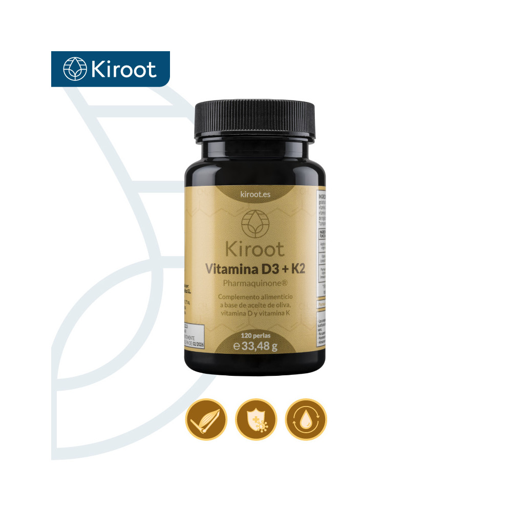 Comprar VITAMINA D3 + K2 120 PERLAS KIROOT NUTRIBIOTICA online