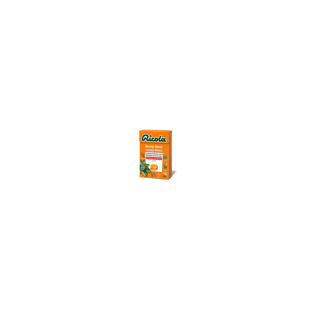Comprar RICOLA CARAMELO NARANJA MENTA SIN AZUCAR 50G online -Coliseum