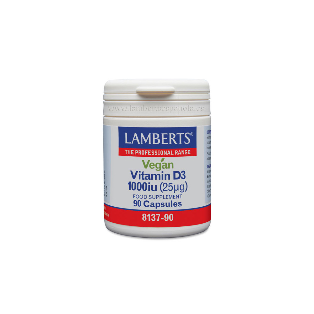 Comprar online VEGAN VITAMINA D3 1000UI 90 CAP LAMBERTS - Coliseum