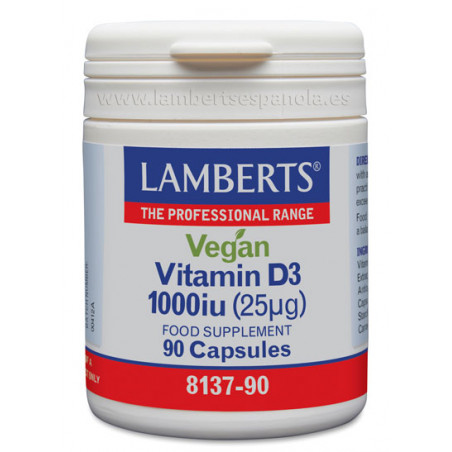 Comprar online VEGAN VITAMINA D3 1000UI 90 CAP LAMBERTS - Coliseum