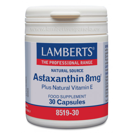 Comprar online ASTAXANTINA 8 MG VIT E 30 CAP LAMBERTS - Coliseum