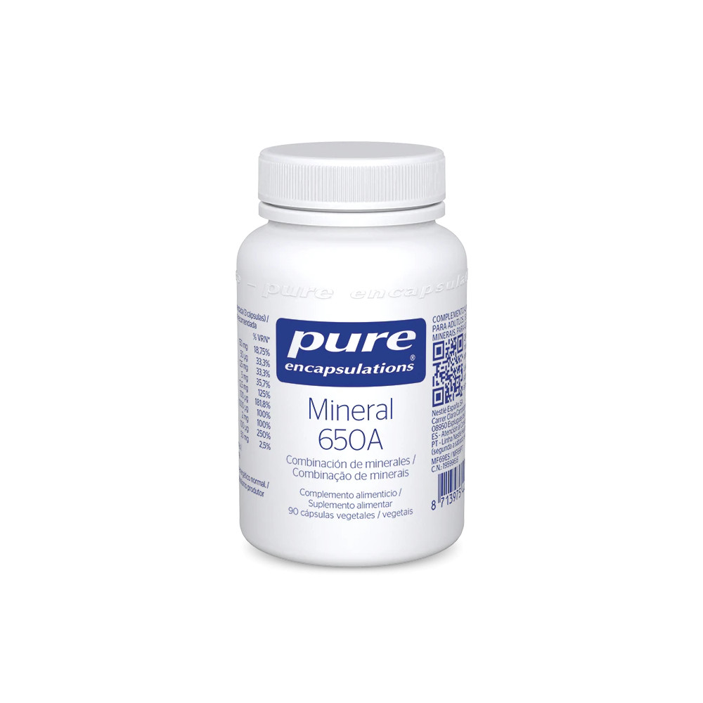 Comprar MINERAL 650A 60 CAP PURE ENCAPSULATIONS online - Coliseum