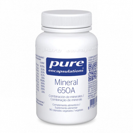 Comprar MINERAL 650A 60 CAP PURE ENCAPSULATIONS online - Coliseum