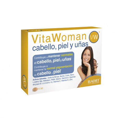 Comprar VITAWOMAN CABELLO PIEL UÑAS 30 COMP ELADIET online - Coliseum