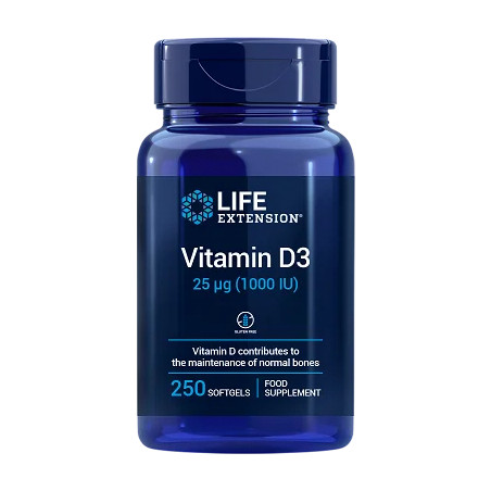 Comprar VITAMIN D3 EU 1000 IU 250 PERLAS LIFE EXTENSION online