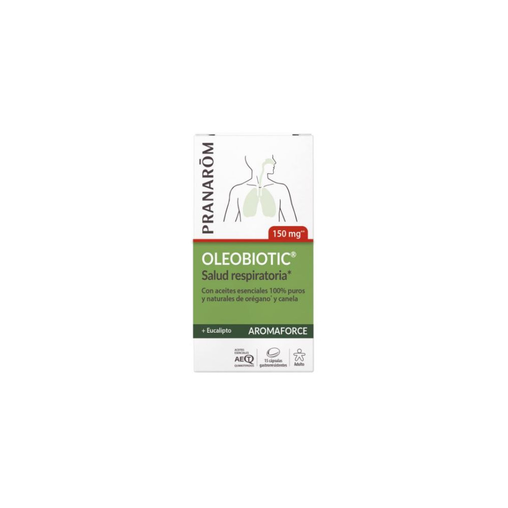 Comprar online AROMAFORCE OLEOBIOTIC 15 CAP GASTRORESISTENTES PRANAROM