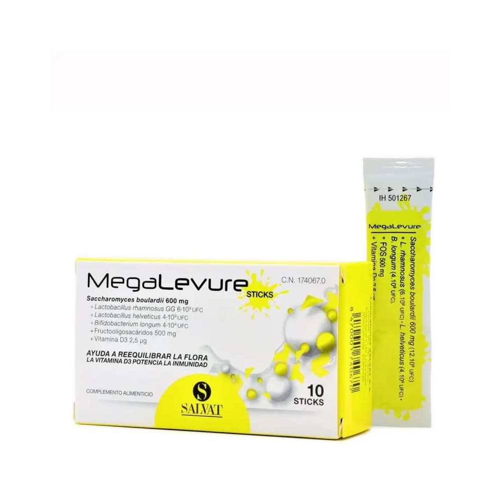 Comprar MEGALEVURE 10 STICKS PLATANO online - Farmacia Coliseum
