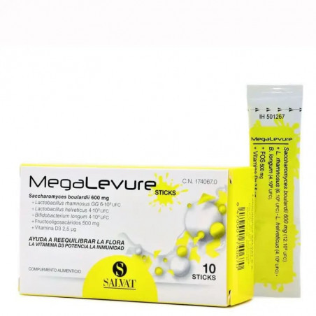 Comprar MEGALEVURE 10 STICKS PLATANO online - Farmacia Coliseum