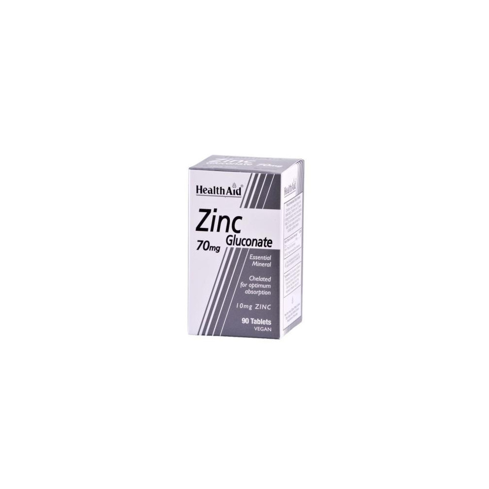Comprar online GLUCONATO ZINC 70MG 90COMP HEALTH AID-Farmacia Coliseum
