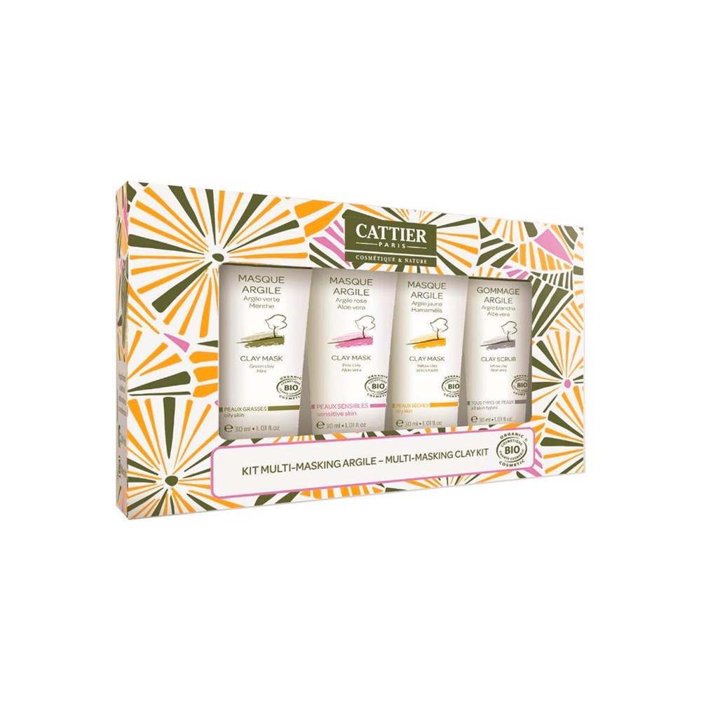 CATTIER KIT MULTIMASKING: EXFOLIANTE+ROSA+VERDE+PURPURA BIO - Coliseum