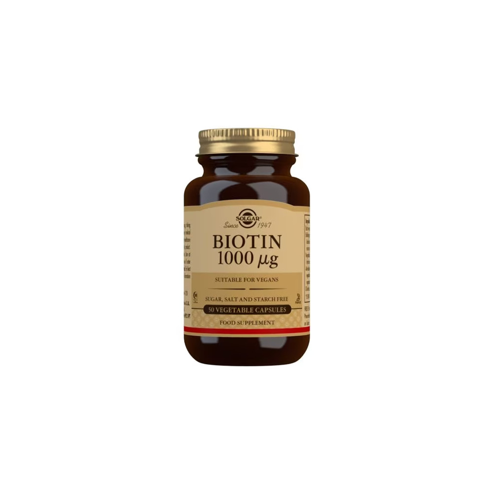 Comprar online BIOTINA 1000 MCG 50 CAP SOLGAR - Farmacia Coliseum