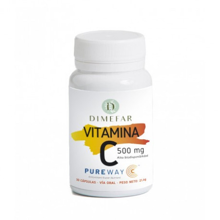 Comprar VITAMINA C 500 MG 30 CAP DIMEFAR online - Farmacia Coliseum