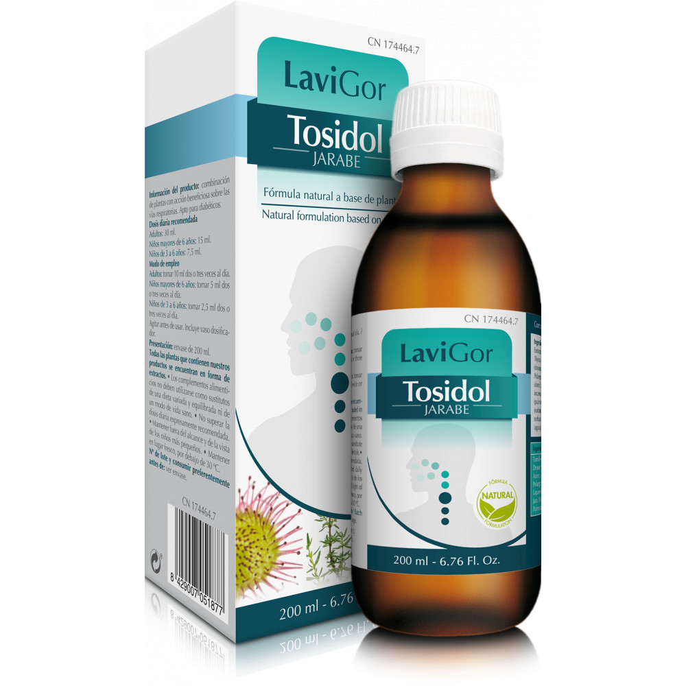 Comprar online TOSIDOL JARABE 200 ML LAVIGOR - Farmacia Coliseum