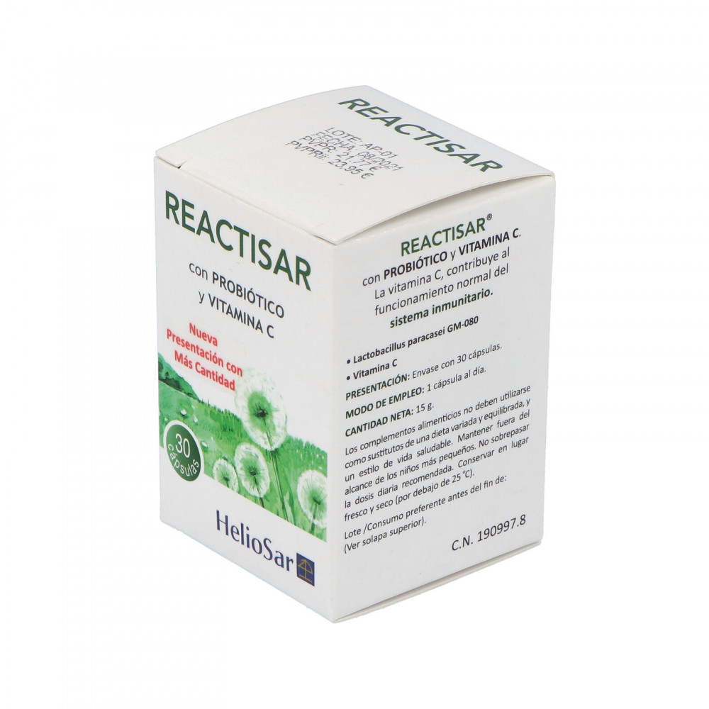 Comprar REACTISAR 30 CAPS HELIOSAR (ANTES 15 SOBRES) online
