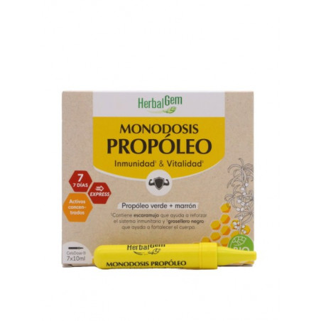 Comprar PROPOLEO MONODOSIS BIO 7 VIALES HERBALGEM - Farmacia Coliseum