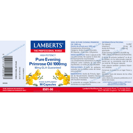 Comprar online PRIMULA (EVENING PRIMROSE) 1000 MG 90 CAP LAMBERTS