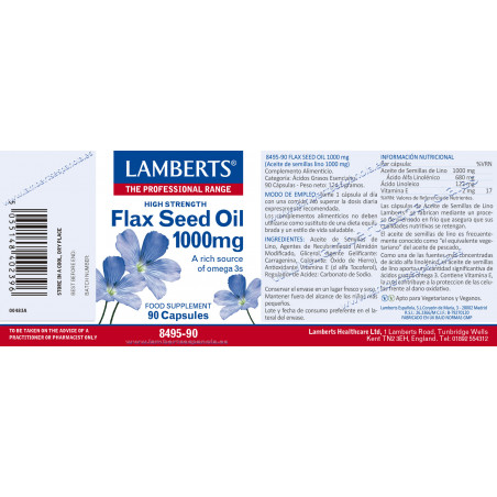 Comprar LINO SEMILLA ACEITE (FLAX SEED OIL) 1000 MG 90 CAP LAMBERTS