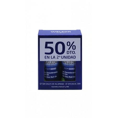Comprar online WELEDA PACK DUPLO DESODORANTE ROLL ON MEN 50 ML - Farmacia Coliseum